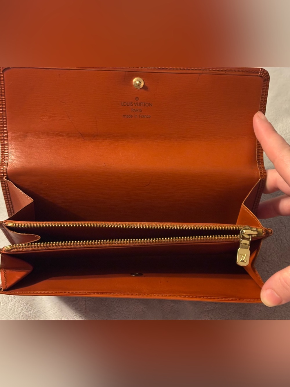 Louis Vuitton Epi Leather Fold Wallet in Cognac Brown vintage - Picture 7 of 15